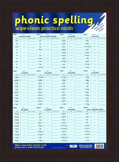 Framed Framed Phonic Spelling Practice Cards - Learning to Spell