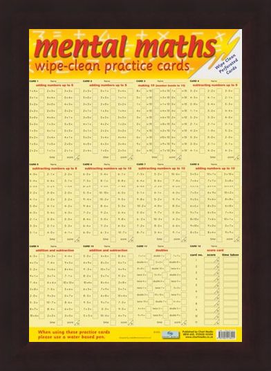 Framed Framed Mental Maths - Wipe Clean Practice Cards