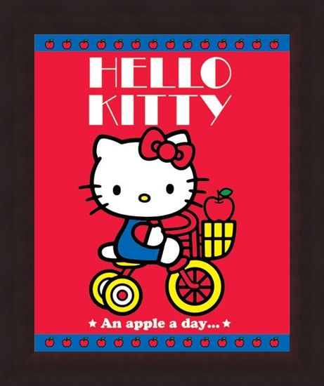 Framed Framed Hello Kitty - An Apple A Day
