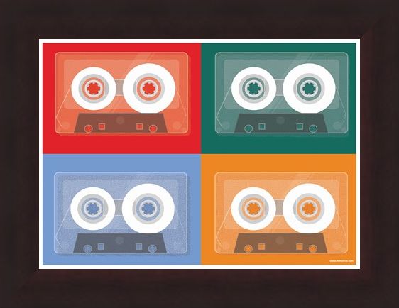 Framed Framed Colourful Tapes - Cassette Quad