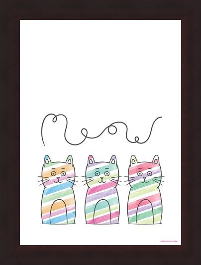 Framed Framed Meow - Stripy Trio