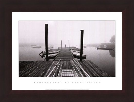 Framed Framed Misty Harbour - Larry Silver