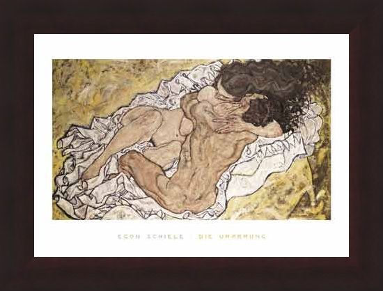 Framed Framed The Embrace (Lovers II), 1917 - Egon Schiele