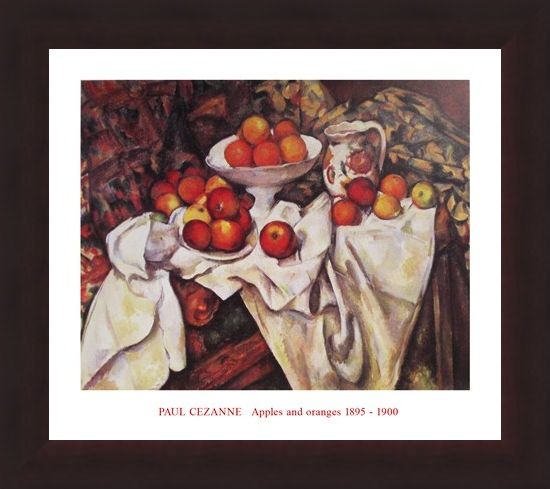 Framed Framed Apples and Oranges - Paul Cezanne