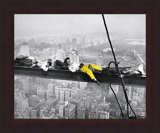 Framed Framed Yellow Highlight - Men on a Girder