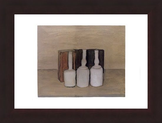 Framed Framed Three Bottles - Giorgio Morandi