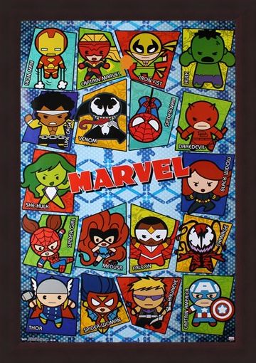 Framed Framed Kawaii Grid - Marvel