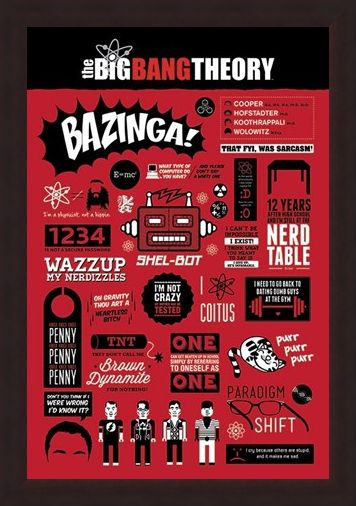 Framed Framed The Big Bang Theory Infographic - The Big Bang Theory