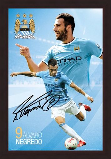 Framed Framed Alvaro Negredo - Manchester City Football Club