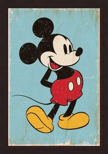 Framed Framed Retro Mickey Mouse - Walt Disney