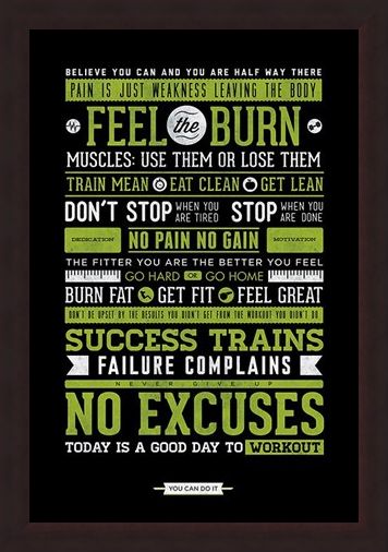 Framed Framed Gym Motivation - No Excuses