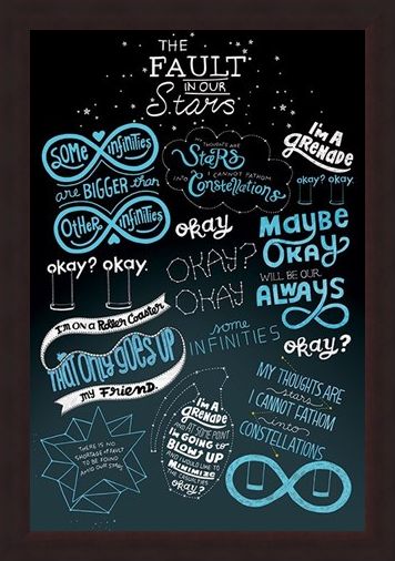 Framed Framed The Fault In Our Stars Typographic - The Fault In Our Stars