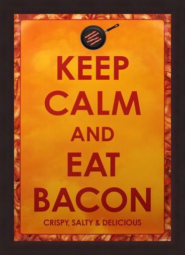 Framed Framed Crispy Salty & Delicious - Keep Calm and Eat Bacon