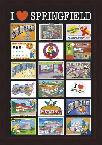 Framed Framed I Love Springfield - TV's Favourite Fictional Town