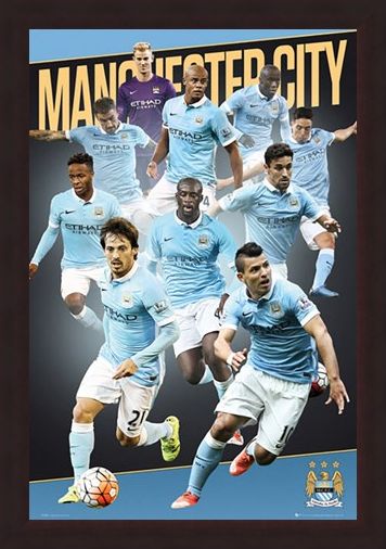 Framed Framed Team Players 2015/16 - Manchester City Football Club