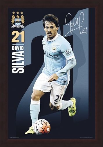 Framed Framed David Silva 2015/16 - Manchester City FC