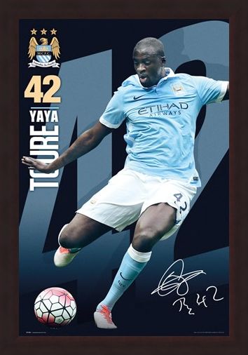 Framed Framed Yaya Toure 15/16 - Manchester City Football Club