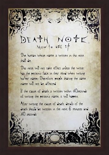 Framed Framed Play By The Rules - Death Note