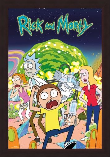 Framed Framed Rick and Morty Group - Cartoon Sitcom