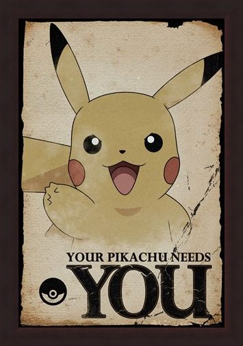 Framed Framed Pikachu Needs You - Pokemon