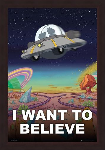 Framed Framed I Want To Believe - Rick And Morty