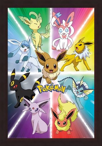 Framed Framed Eevee Evolution - Pokemon