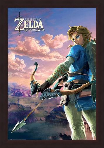 Framed Framed Breath of the Wild Hyrule Scene Landscape - The Legend of Zelda