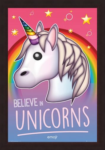 Framed Framed Believe In Unicorns - Emoji