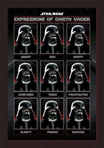 Framed Framed Expressions of Darth Vader - Star Wars