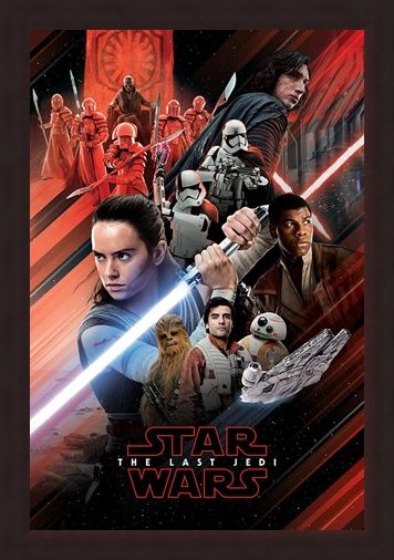 Framed Framed The Last Jedi Red Montage - Star Wars