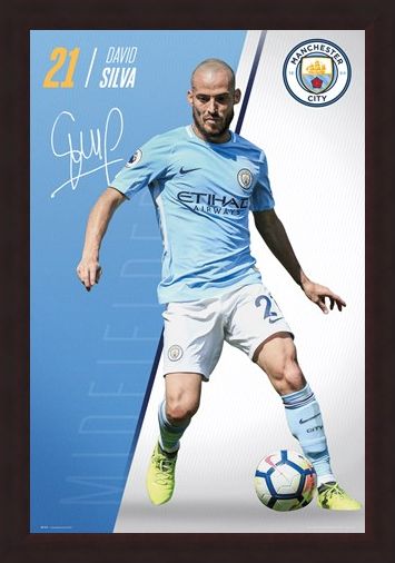 Framed Framed Silva 17-18 - Manchester City