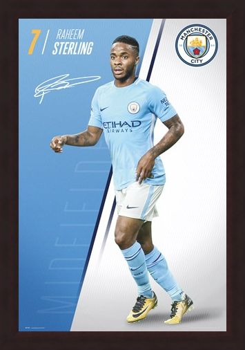 Framed Framed Sterling 17-18 - Manchester City