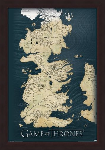 Framed Framed The Seven Kingdoms of Westeros Map - Game of Thrones