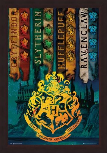Framed Framed House Flags - Harry Potter