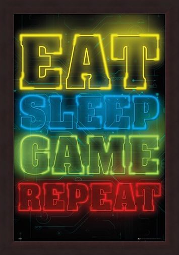 Framed Framed Eat Sleep Game Repeat - Gaming