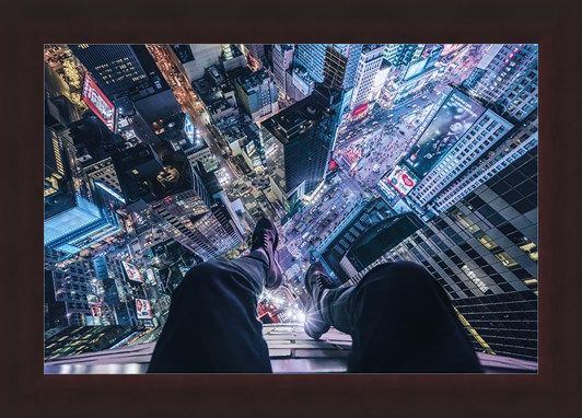 Framed Framed The City That Never Sleeps - On The Edge Of Times Square