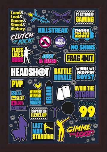 Framed Framed Eat, Sleep, Loot, Repeat - Battle Royale Infographic