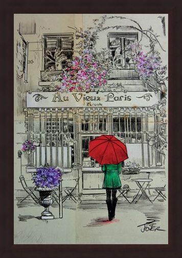 Framed Framed Au Vieux Paris - Loui Jover