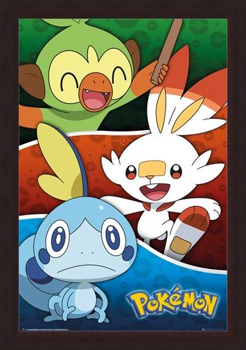 Framed Framed Galar Starters - Pokemon