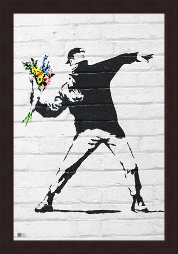 Framed Framed Flower Bomber - Banksy