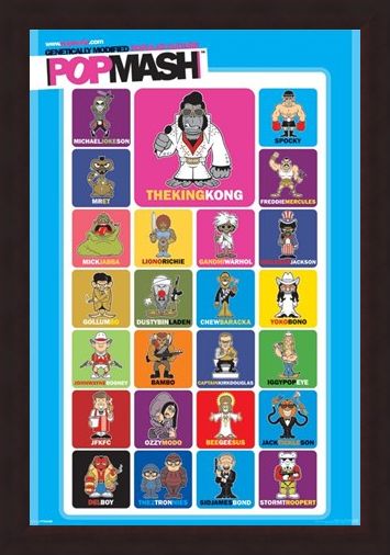 Framed Framed PopMash Characters - Genetically Modified Modern Culture