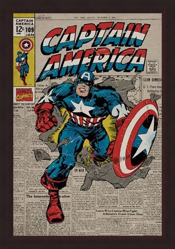Framed Framed A True Marvel Hero - Captain America