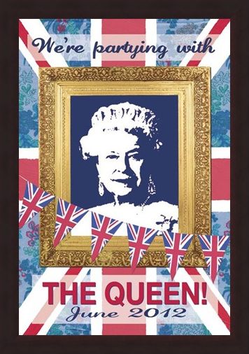 Framed Framed We're Partying with The Queen - Martin Wiscombe