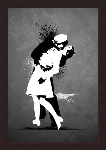 Framed Framed War's End Kiss - Love in Black and White