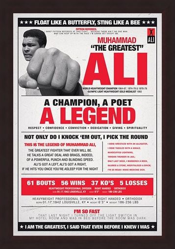 Framed Framed A Champion, A Poet, A Legend - Muhammad Ali