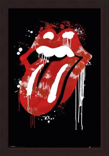 Framed Framed Graffiti Lips - The Rolling Stones