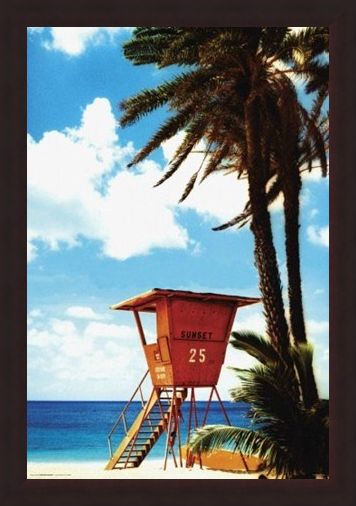 Framed Framed Lifeguard Hut - Paradise