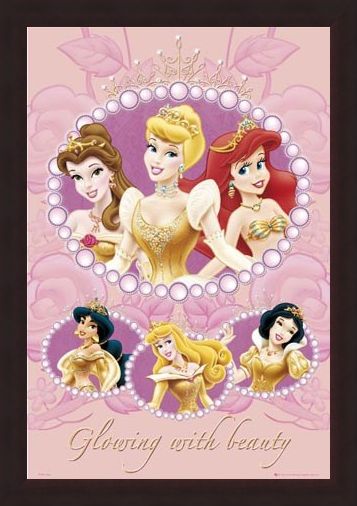 Framed Framed Glowing with Beauty - Walt Disney Princesses