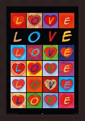 Framed Framed Love Hearts - Love Collage