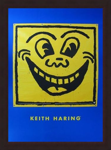 Framed Framed Untitled (Happy Face) - Keith Haring